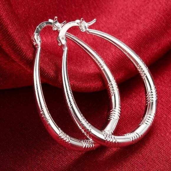 New 925 Sterling Silver Hoop Earrings, beautiful Earrings, cute Earrings - Picture 2 of 8